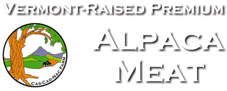 Alpaca meat from Cas-Cad-Nac Farm, Perkinsville, VT