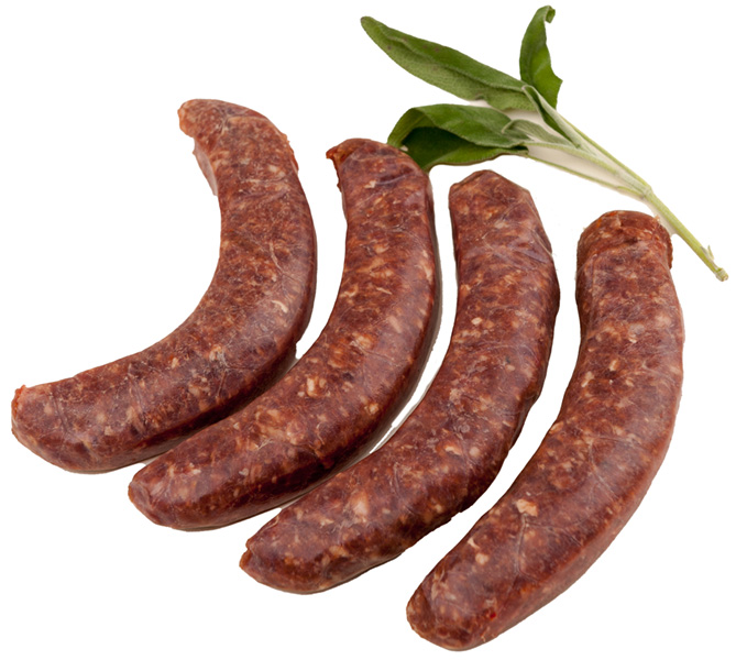 Alpaca hot Italian sausage from Cas-Cad-Nac Farm, Perkinsville, Vermont